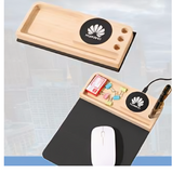 WOODEN WIRELESS CHARGING  PAD WITH PEN HOLDER